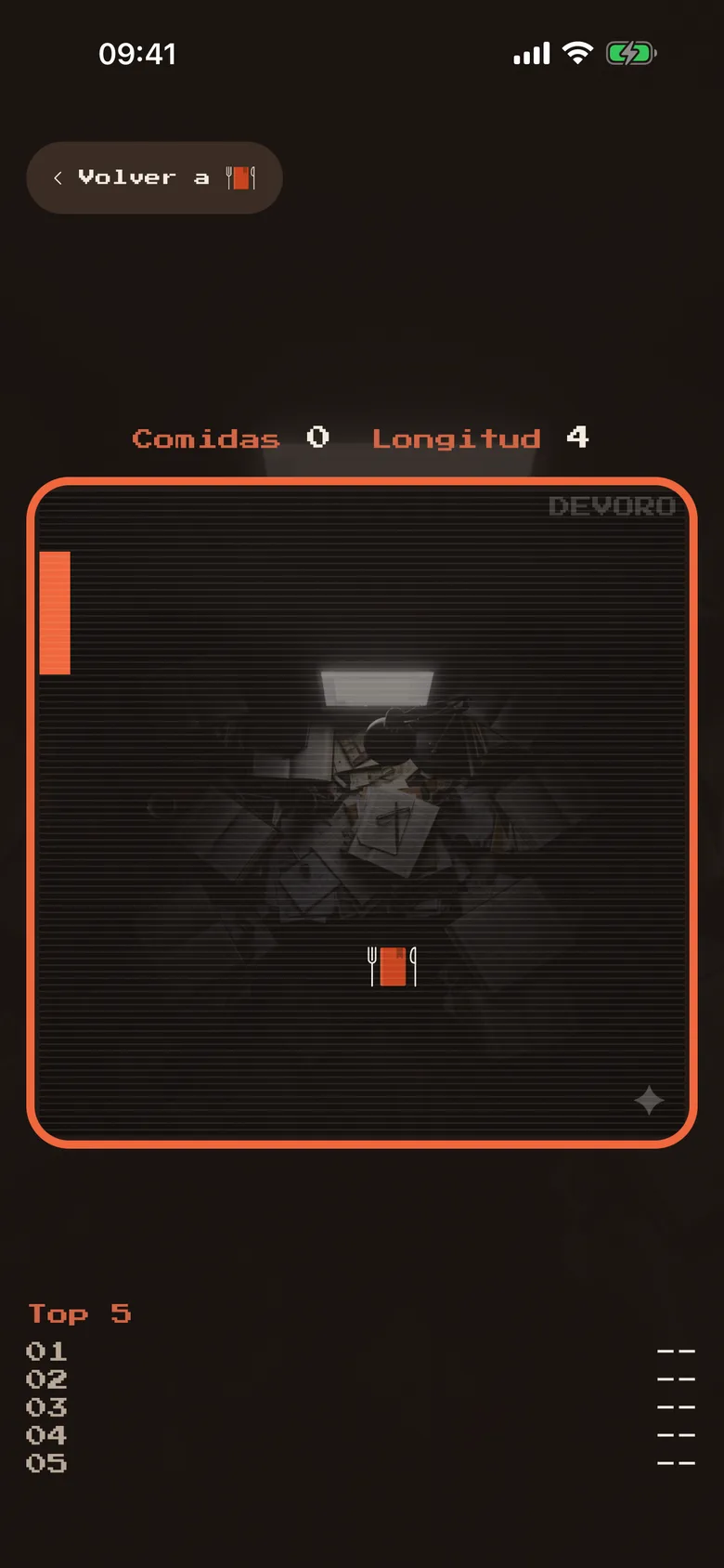 El juego de pausa Snake en plena partida