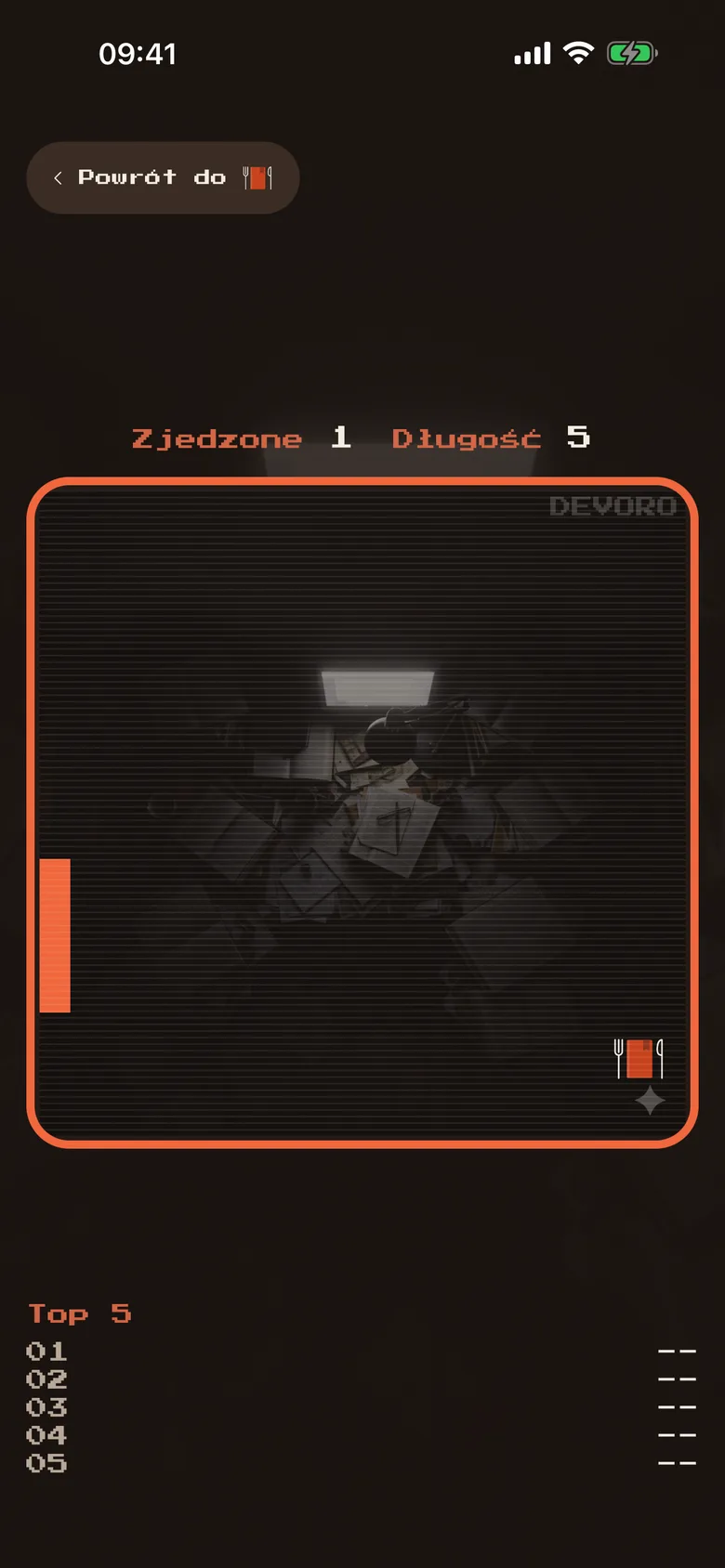 Snake, gra na przerwę, w trakcie rozgrywki