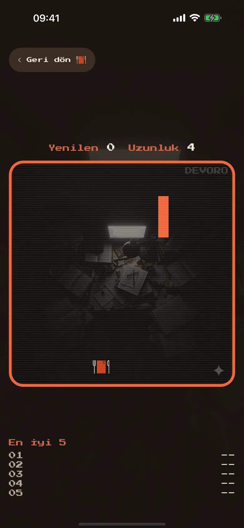 Devam eden bir Snake mola oyunu